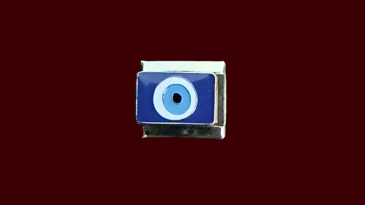 Blue Evil Eye (Old) Italian Charm – Silver Base