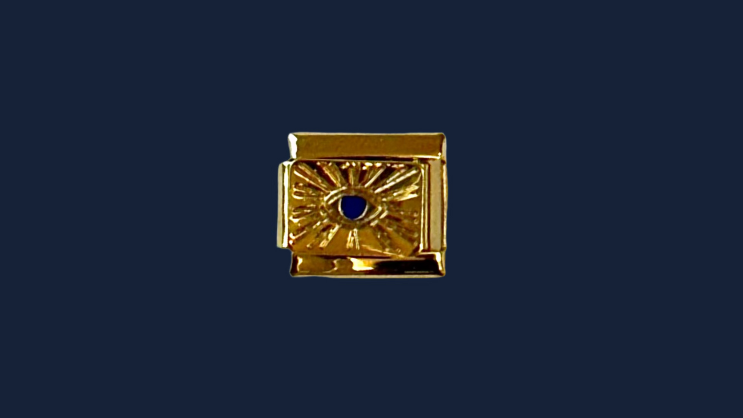 Sunburst Italian Charm – Gold Base