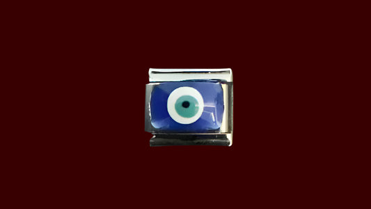 Blue Evil Eye (New) Italian Charm – Silver Base
