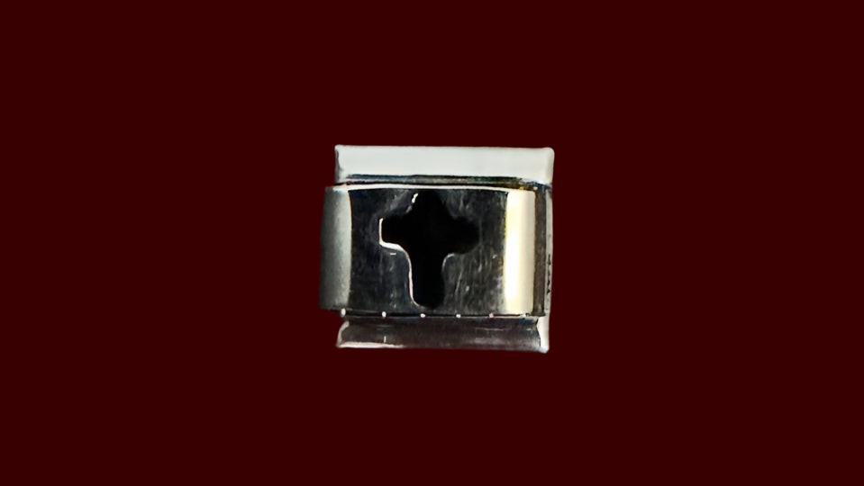 Cross Italian Charm – Silver Base