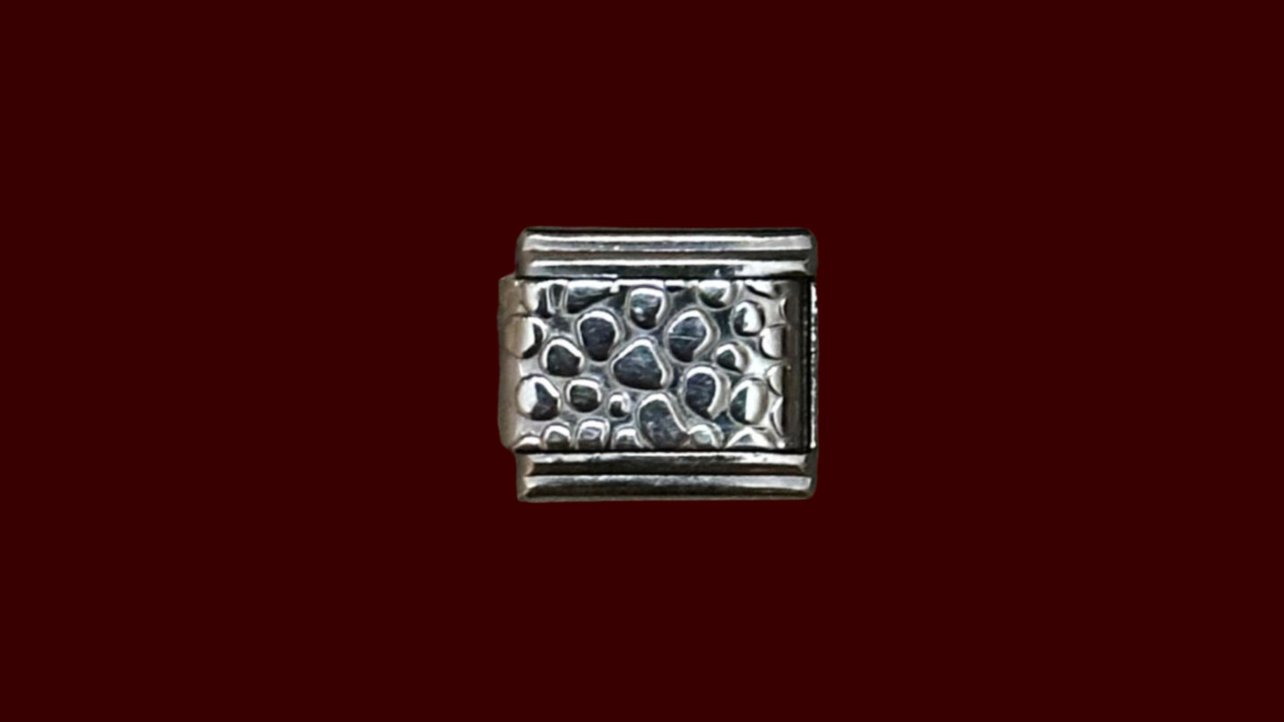 Silver Camouflage Italian Charm – Silver Base