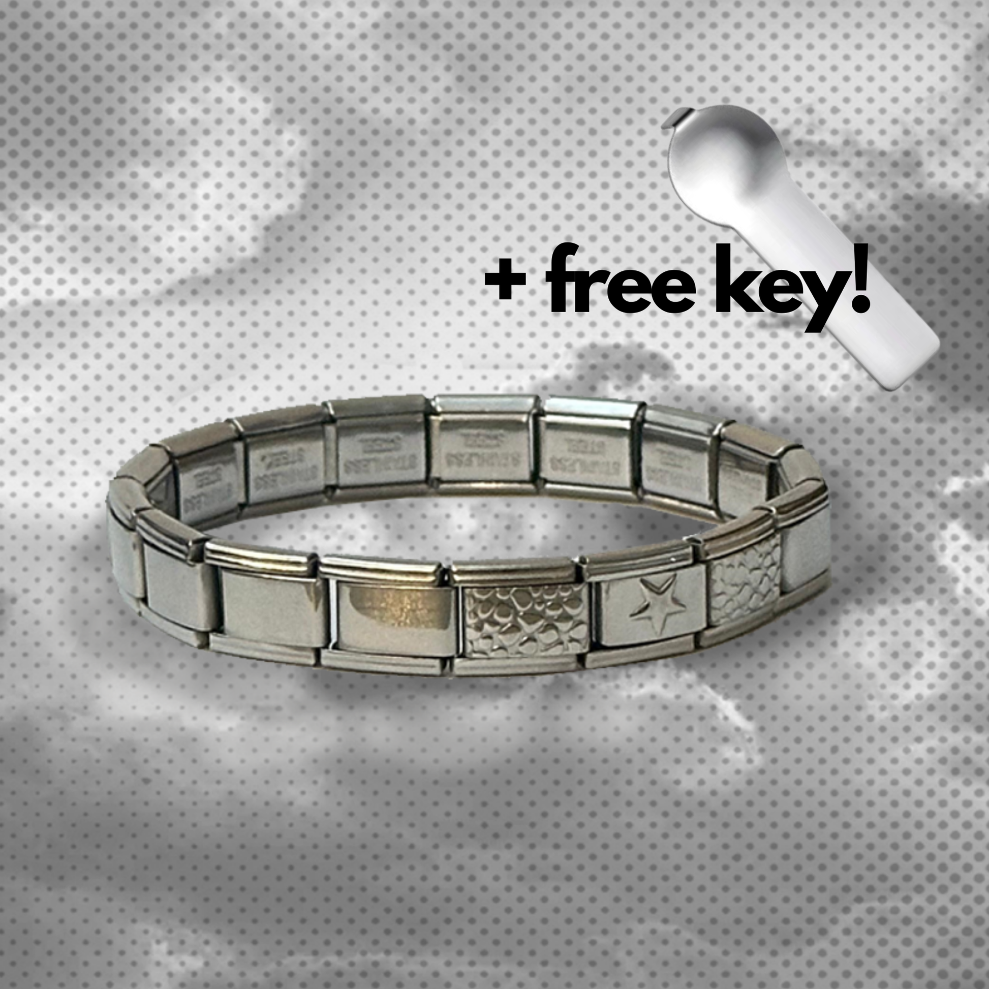 Zenaura Silver Star Italian Charm Bracelet design – Silver Base